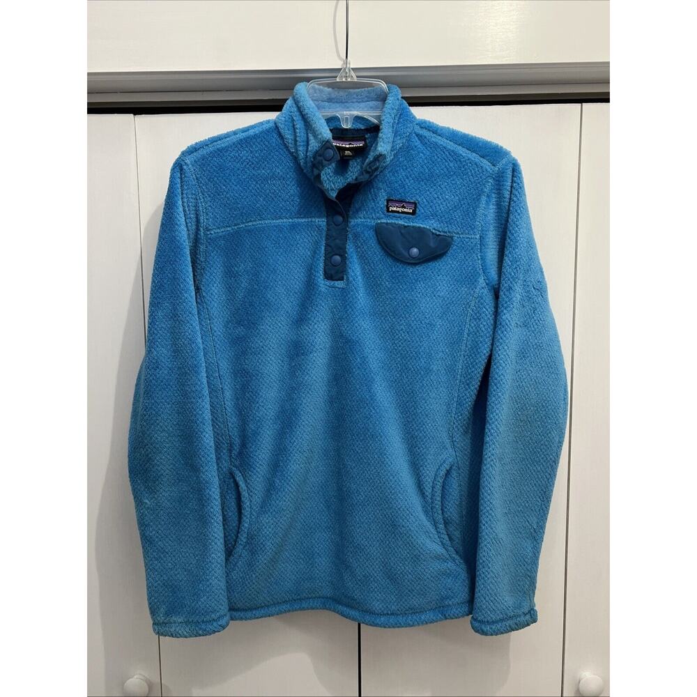 Patagonia Jacket YOUTH Girls XXL Re-Tool Snap-T Fleece Pullover BLUE 65585, GUC!